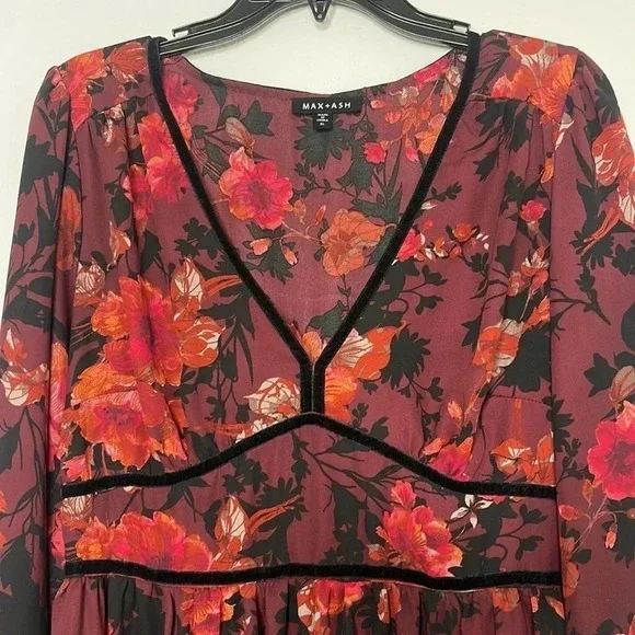 Max + Ash | Floral Balloon Sleeve Dress | Sz XL - Picture 3 of 10
